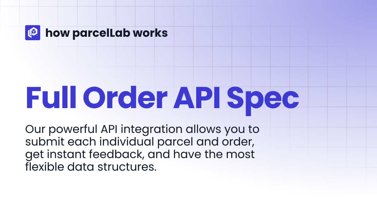 Full Order API Spec | Developers | how parcelLab works