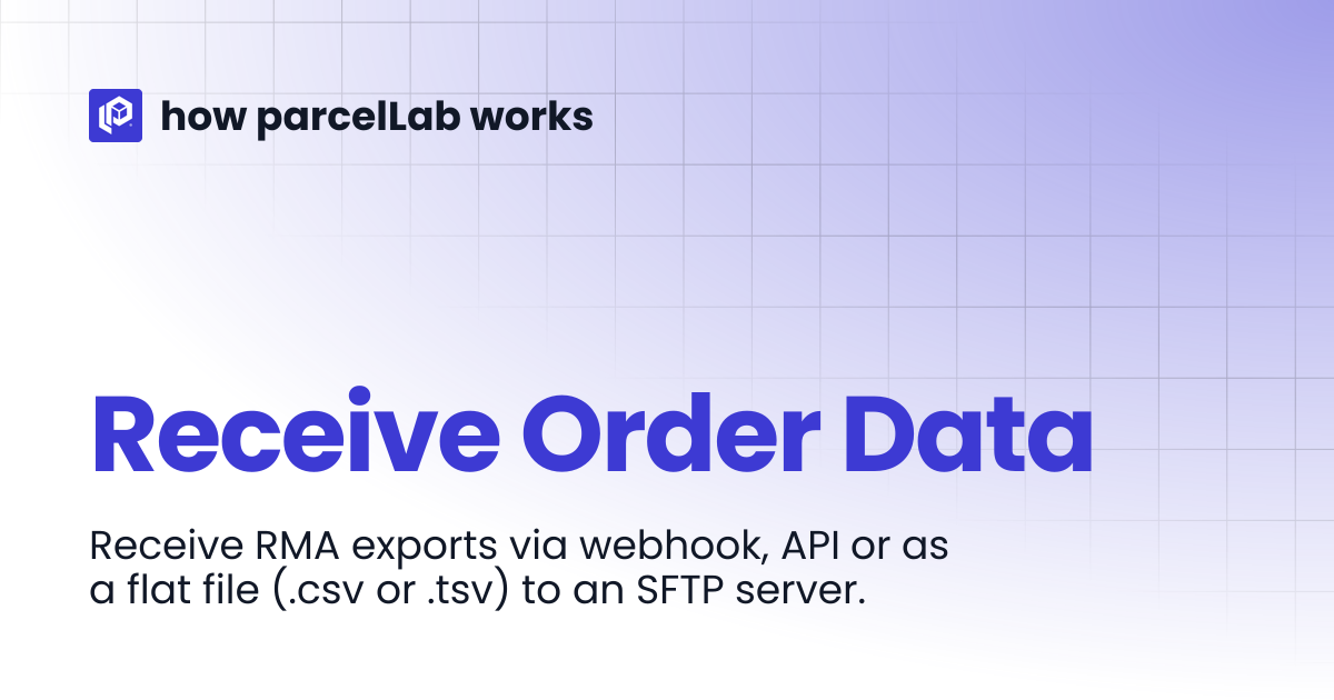 Receive Order Data | Developers | how parcelLab works