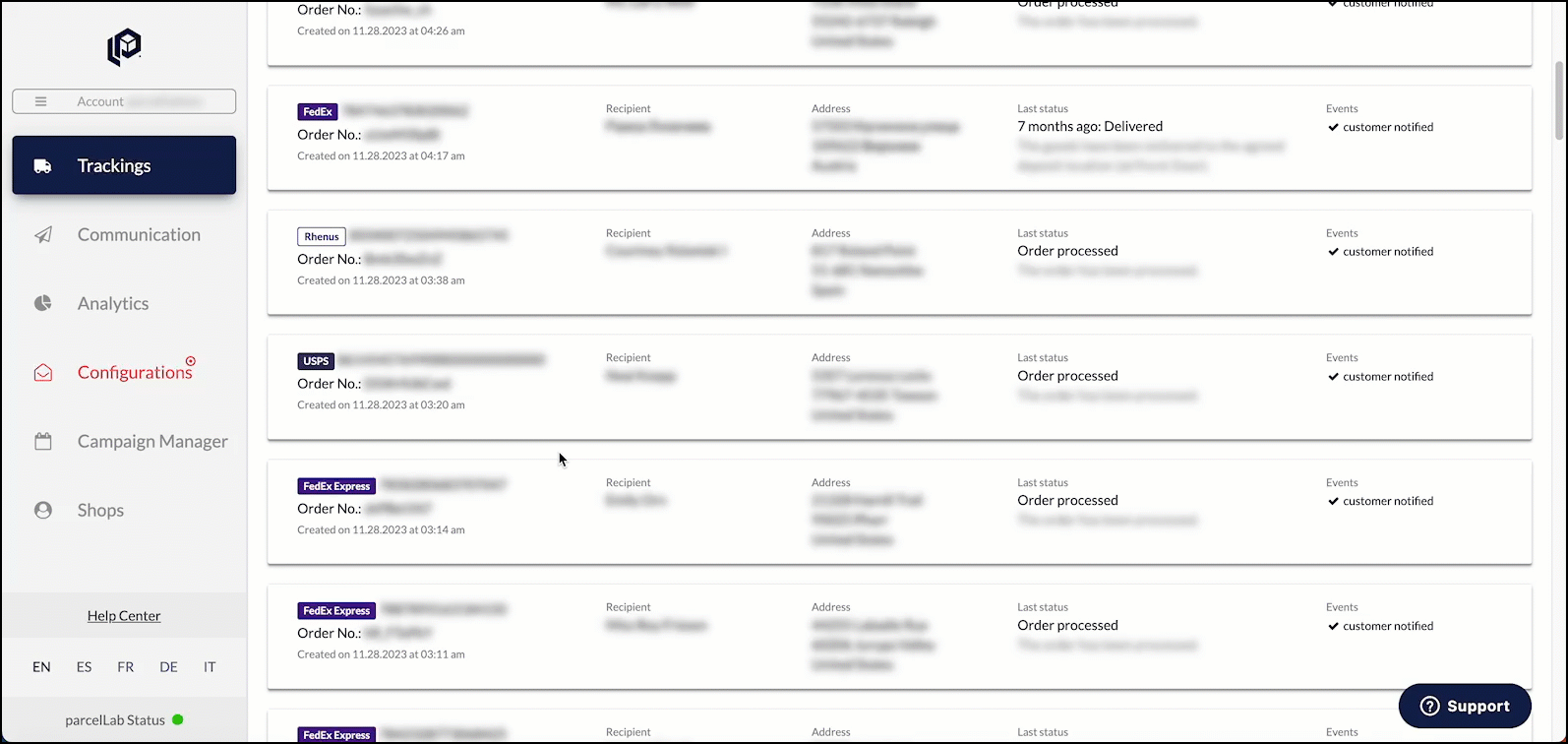 GIF showing how to mark a tracking record as claimed