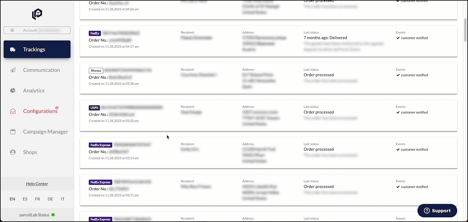 GIF showing how to mark a tracking record as claimed