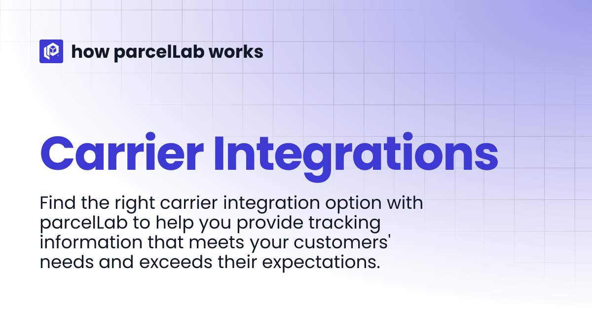Carrier Integrations | how parcelLab works