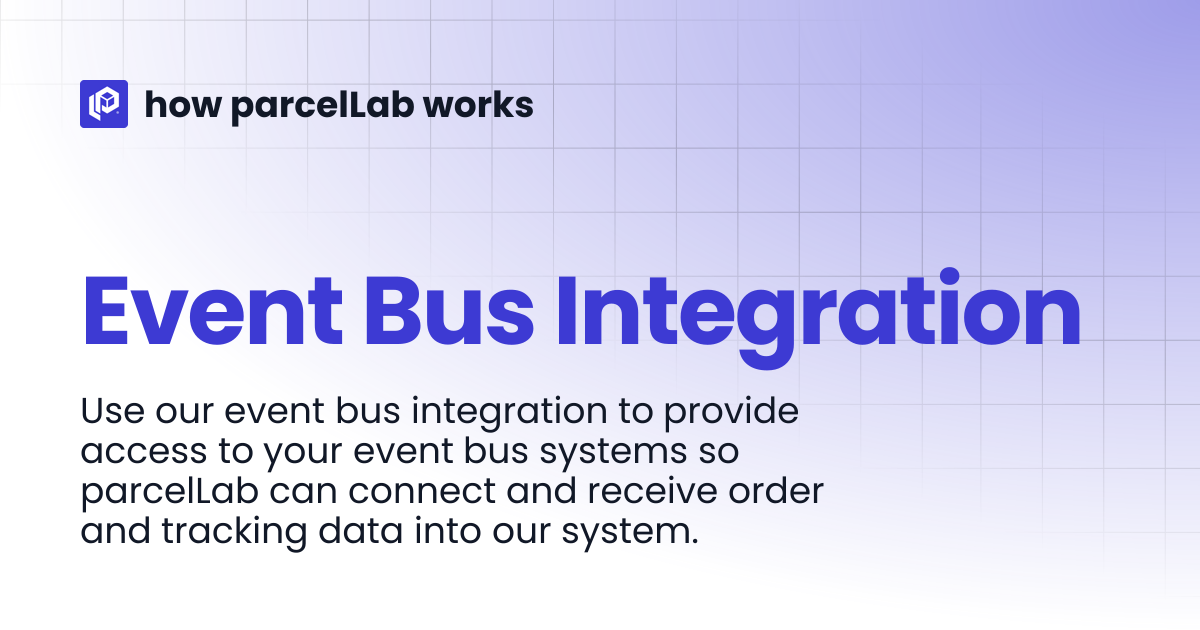 Event Bus Integration | how parcelLab works