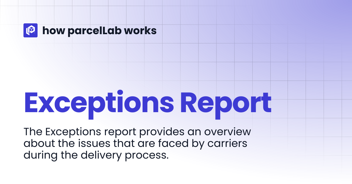 Exceptions Report | how parcelLab works