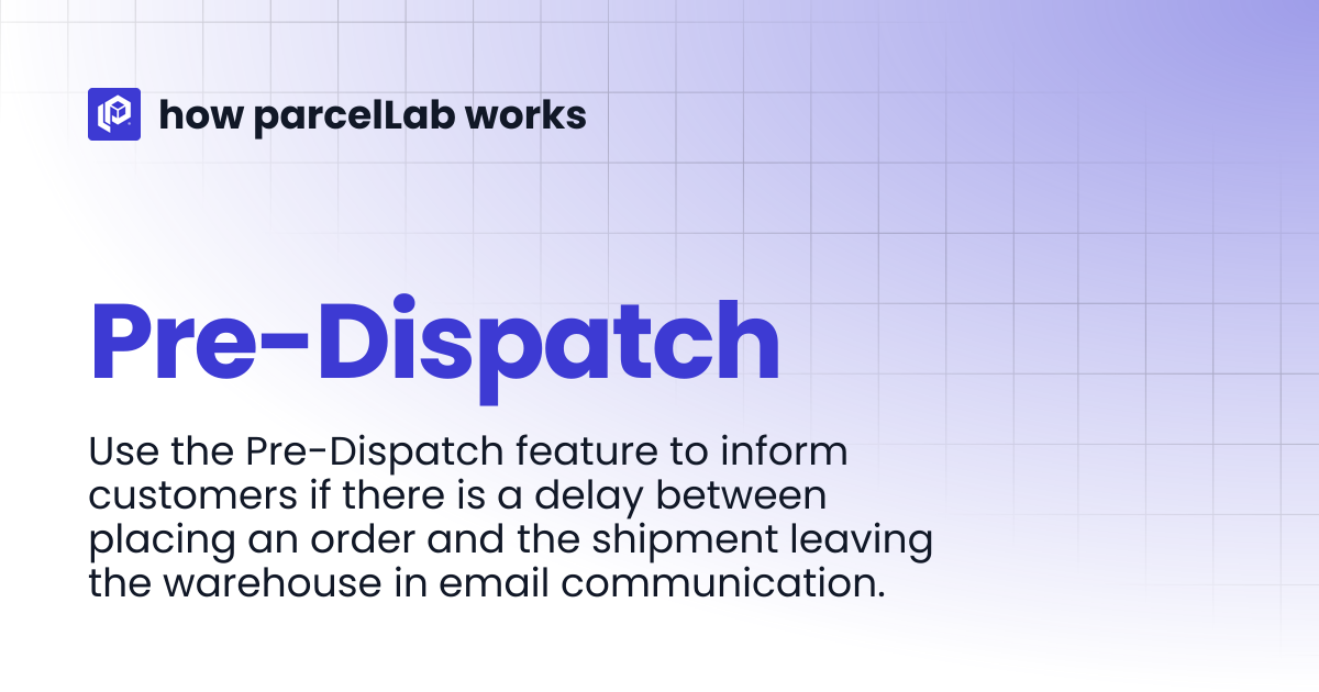 Pre-Dispatch | how parcelLab works